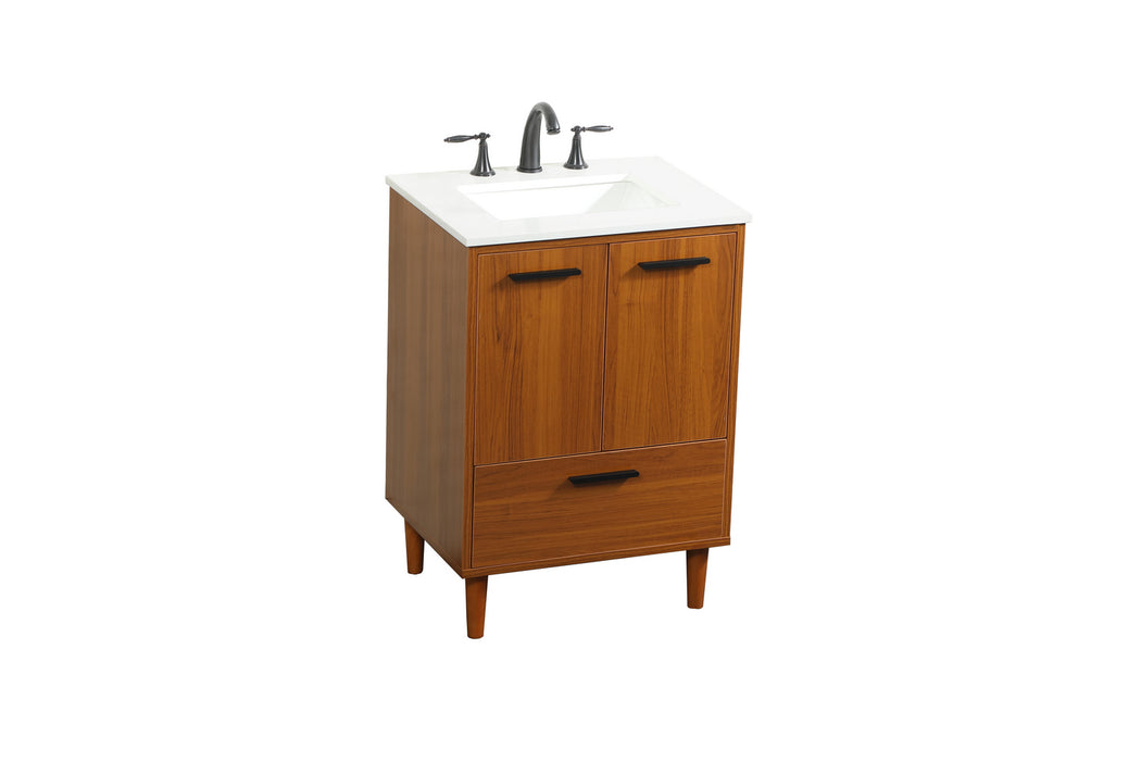 Elegant Lighting VF47024MTK Vanity Sink Set, Teak