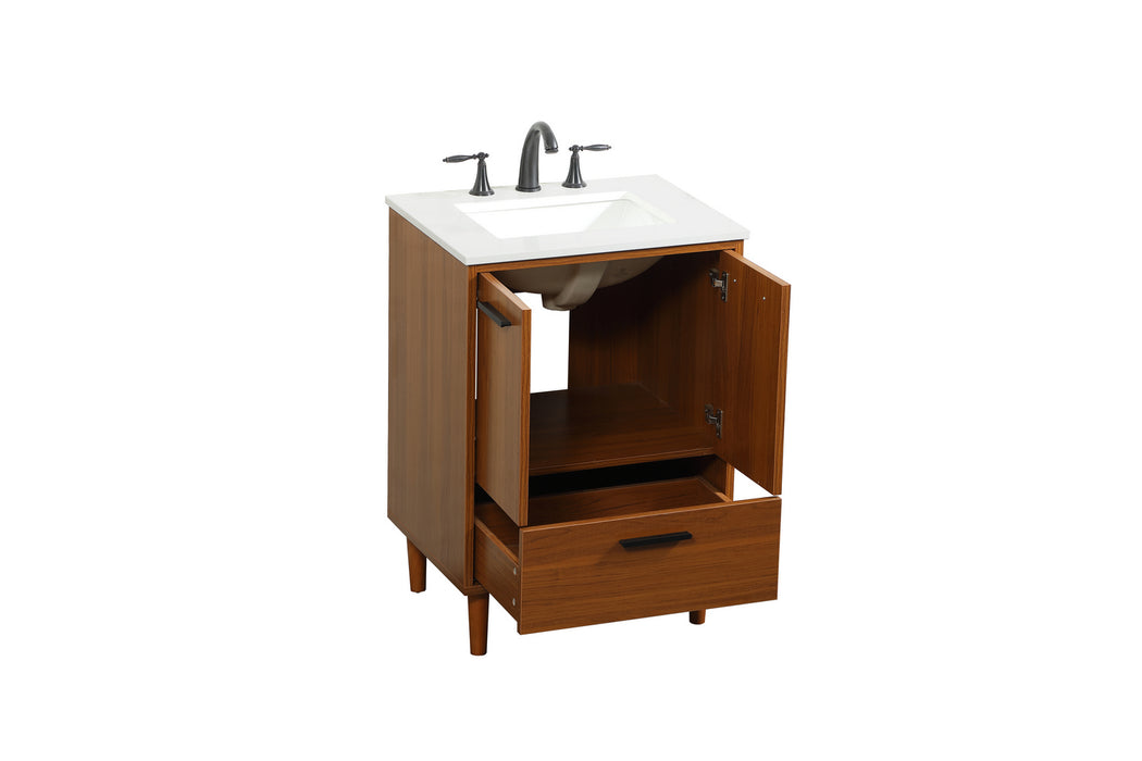 Elegant Lighting VF47024MTK Vanity Sink Set, Teak