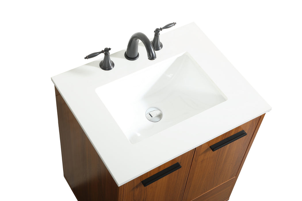 Elegant Lighting VF47024MTK Vanity Sink Set, Teak