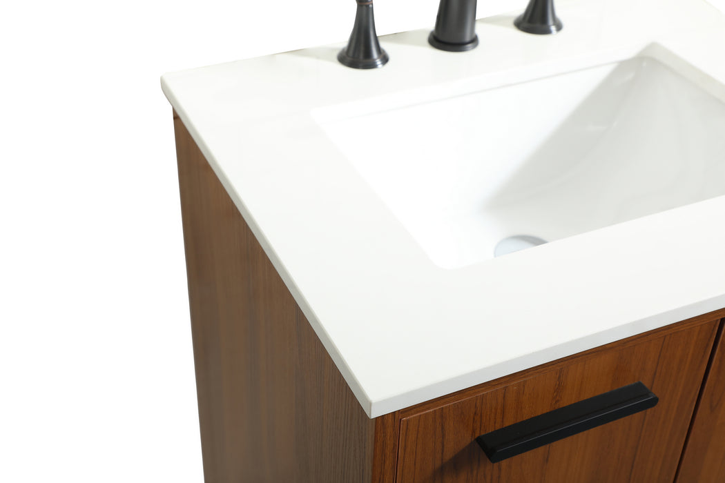 Elegant Lighting VF47024MTK Vanity Sink Set, Teak