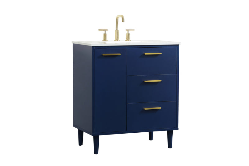 Elegant Lighting VF47030MBL Vanity Sink Set, Blue