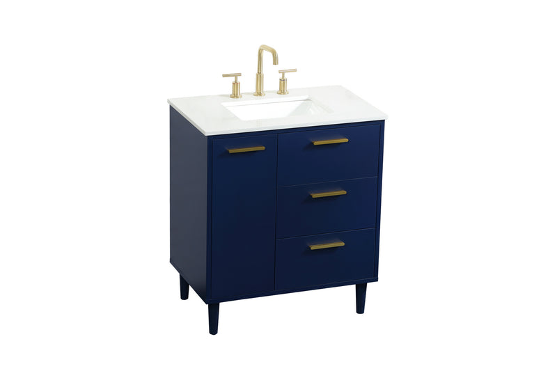 Elegant Lighting VF47030MBL Vanity Sink Set, Blue