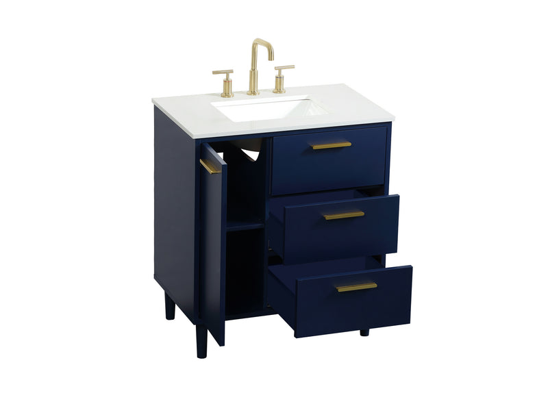 Elegant Lighting VF47030MBL Vanity Sink Set, Blue