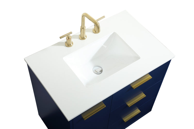 Elegant Lighting VF47030MBL Vanity Sink Set, Blue