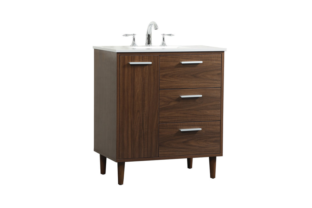 Elegant Lighting VF47030MWT Vanity Sink Set, Walnut