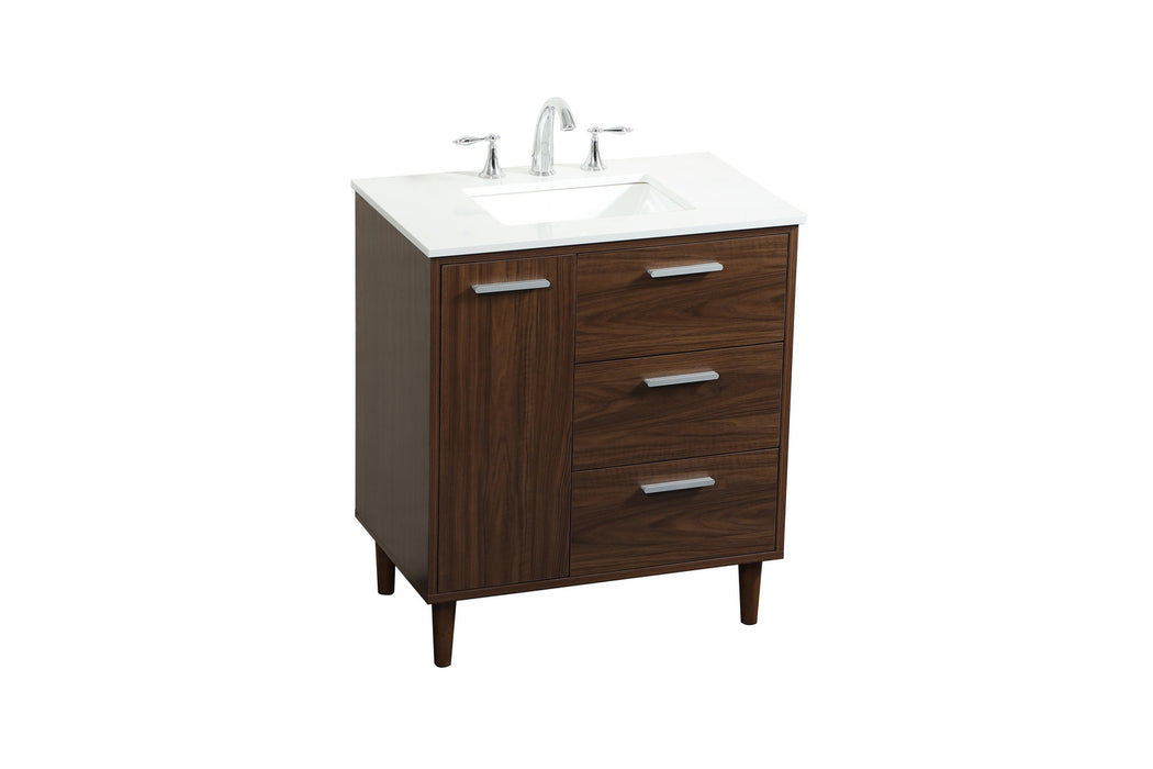 Elegant Lighting VF47030MWT Vanity Sink Set, Walnut