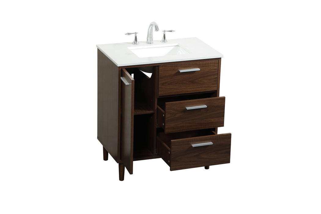 Elegant Lighting VF47030MWT Vanity Sink Set, Walnut