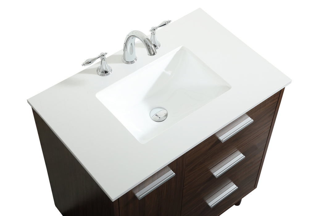 Elegant Lighting VF47030MWT Vanity Sink Set, Walnut