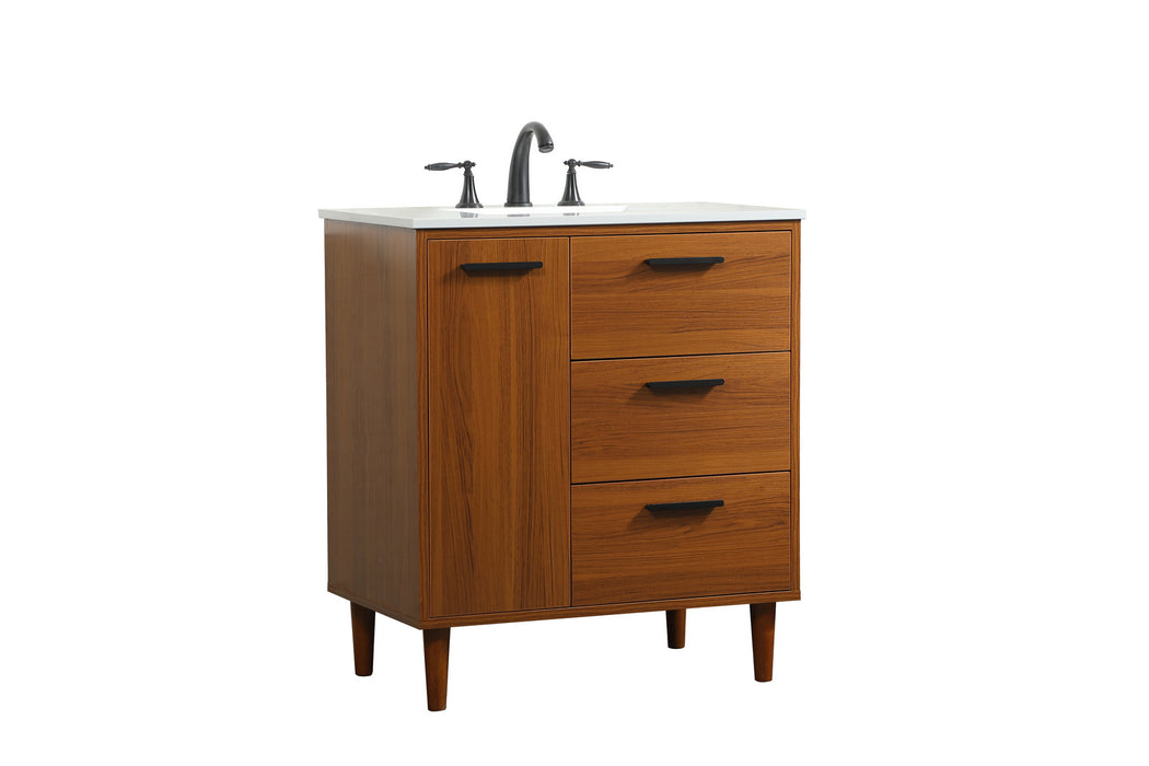 Elegant Lighting VF47030MTK Vanity Sink Set, Teak