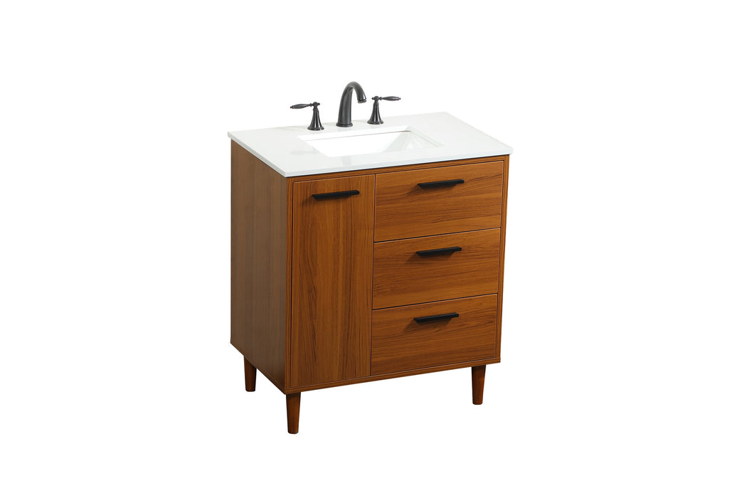 Elegant Lighting VF47030MTK Vanity Sink Set, Teak