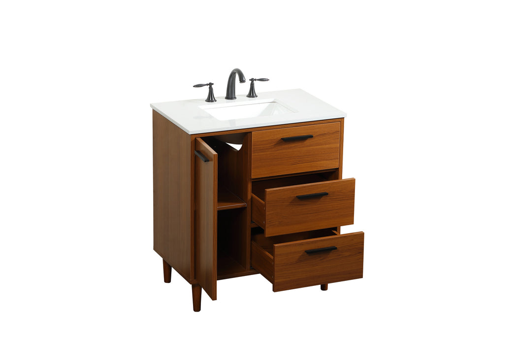 Elegant Lighting VF47030MTK Vanity Sink Set, Teak