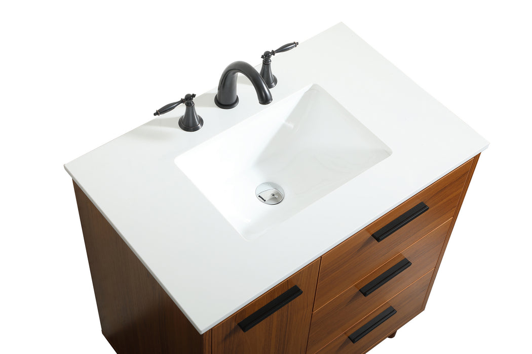 Elegant Lighting VF47030MTK Vanity Sink Set, Teak
