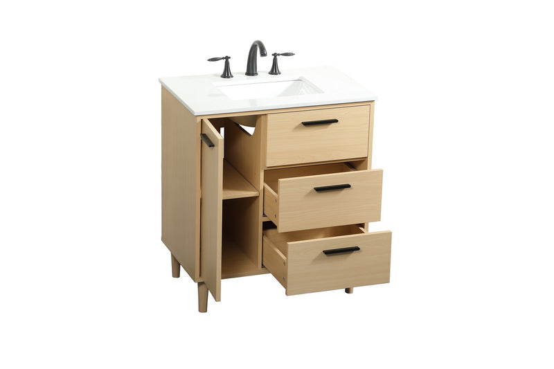 Elegant Lighting VF47030MMP Vanity Sink Set, Maple