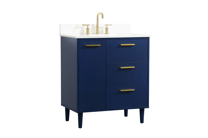 Elegant Lighting VF47030MBL-BS Vanity Sink Set, Blue