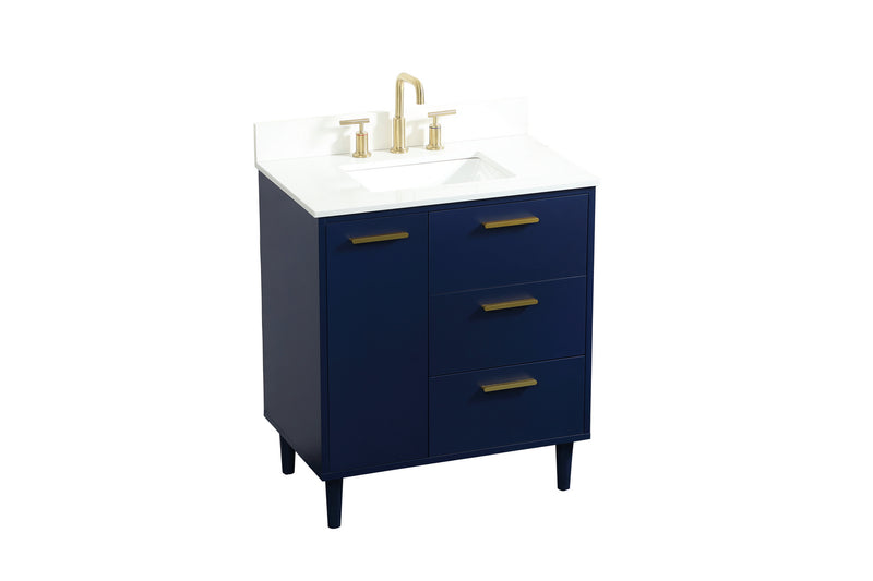 Elegant Lighting VF47030MBL-BS Vanity Sink Set, Blue