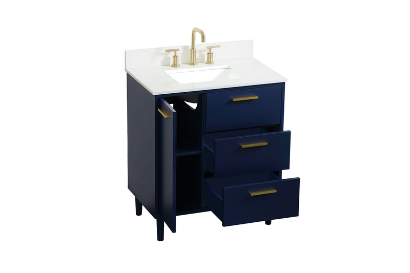Elegant Lighting VF47030MBL-BS Vanity Sink Set, Blue