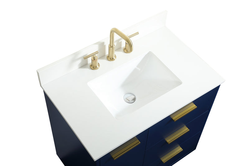 Elegant Lighting VF47030MBL-BS Vanity Sink Set, Blue