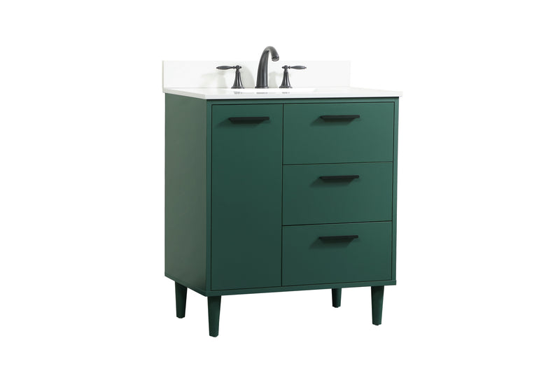 Elegant Lighting VF47030MGN-BS Vanity Sink Set, Green