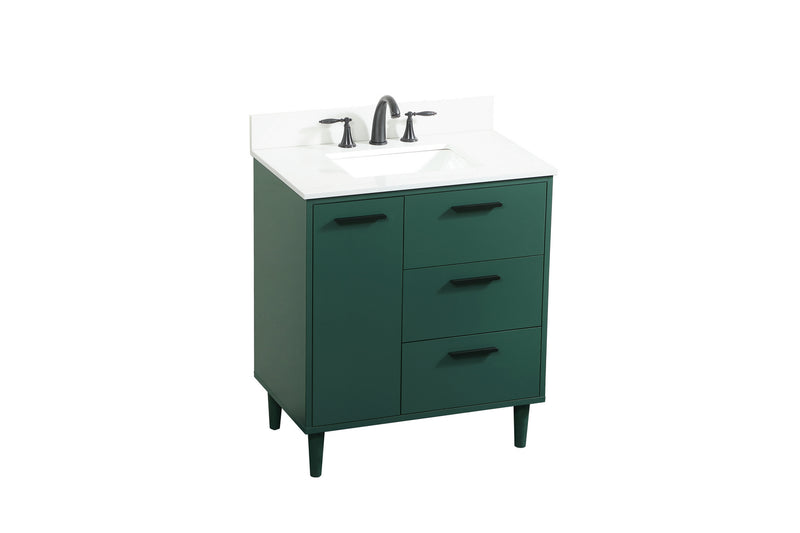 Elegant Lighting VF47030MGN-BS Vanity Sink Set, Green