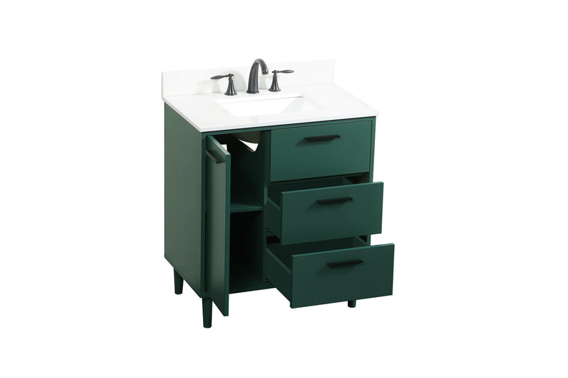 Elegant Lighting VF47030MGN-BS Vanity Sink Set, Green