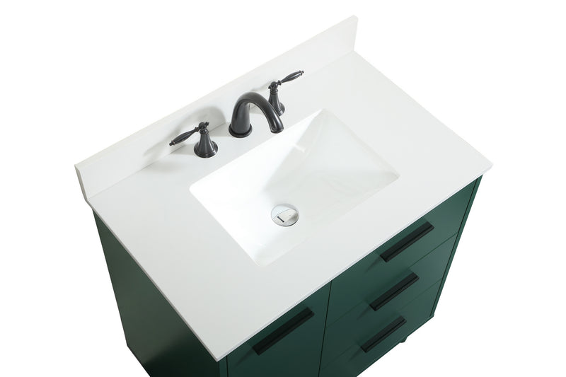 Elegant Lighting VF47030MGN-BS Vanity Sink Set, Green