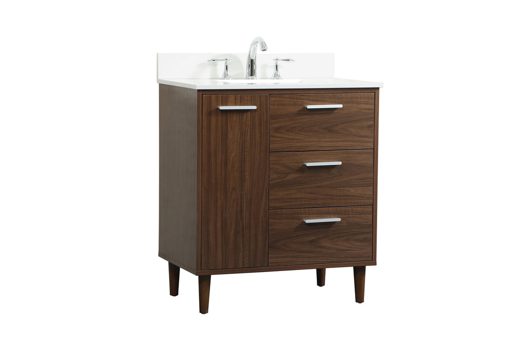 Elegant Lighting VF47030MWT-BS Vanity Sink Set, Walnut