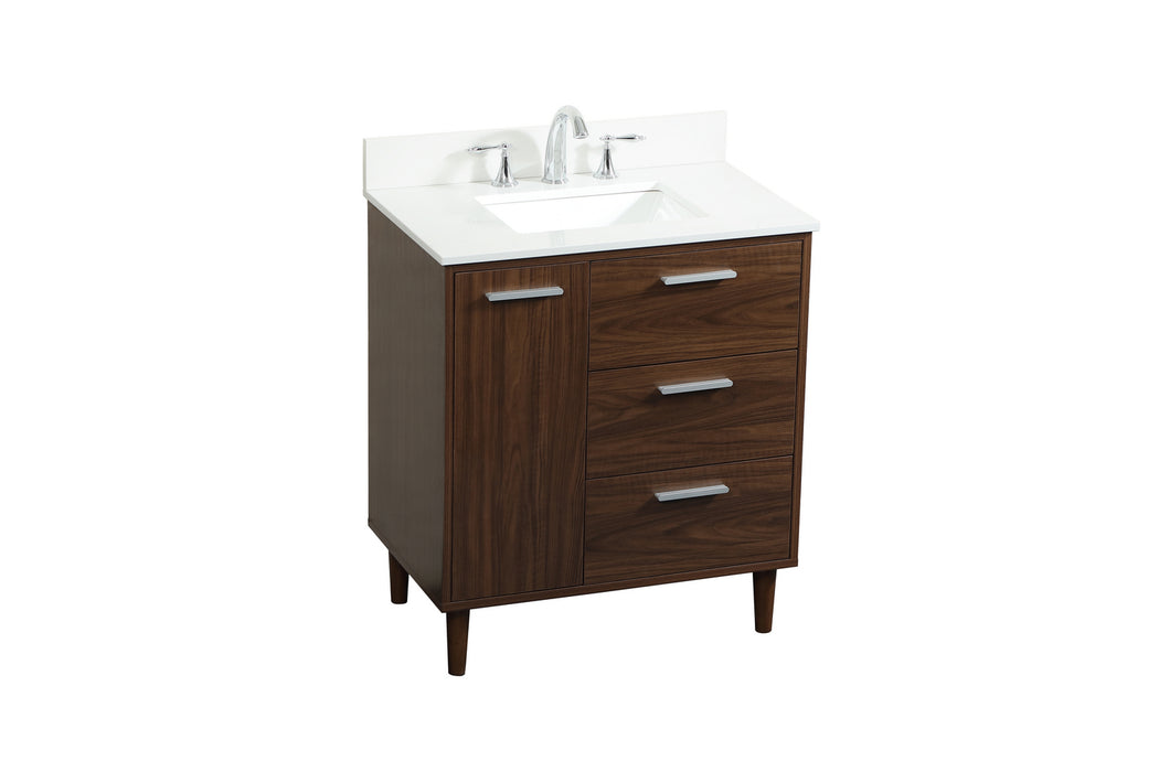 Elegant Lighting VF47030MWT-BS Vanity Sink Set, Walnut