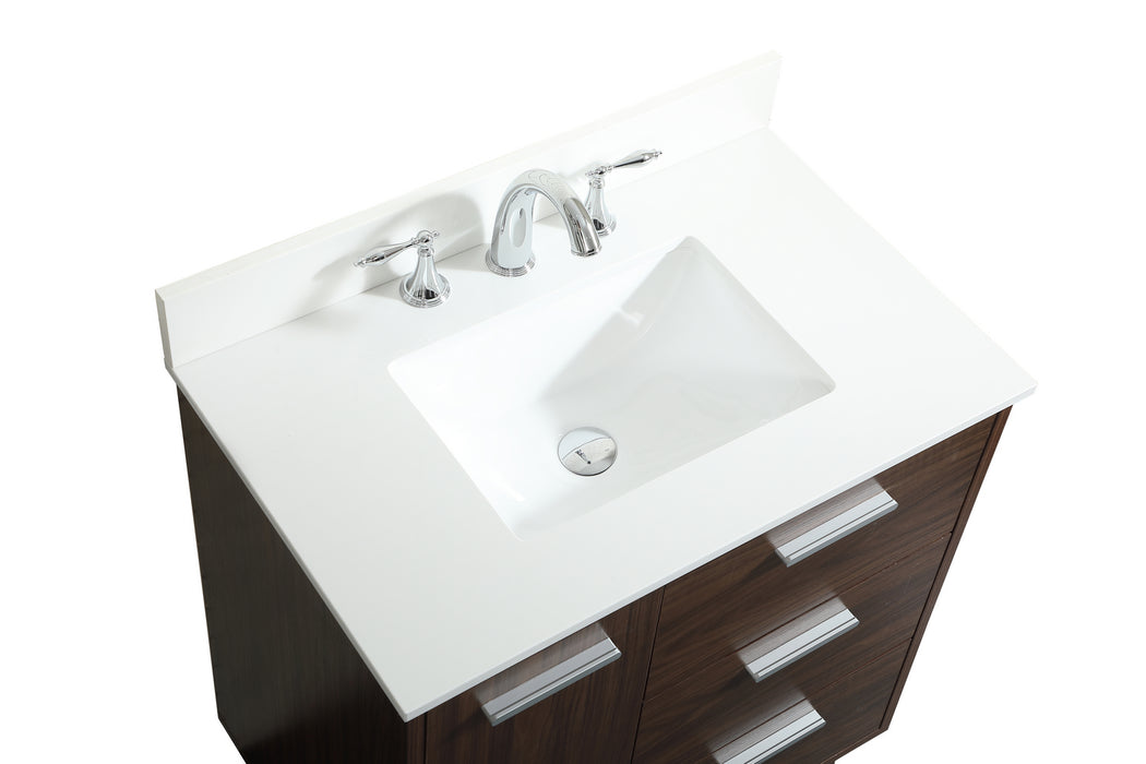 Elegant Lighting VF47030MWT-BS Vanity Sink Set, Walnut