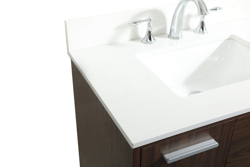 Elegant Lighting VF47030MWT-BS Vanity Sink Set, Walnut