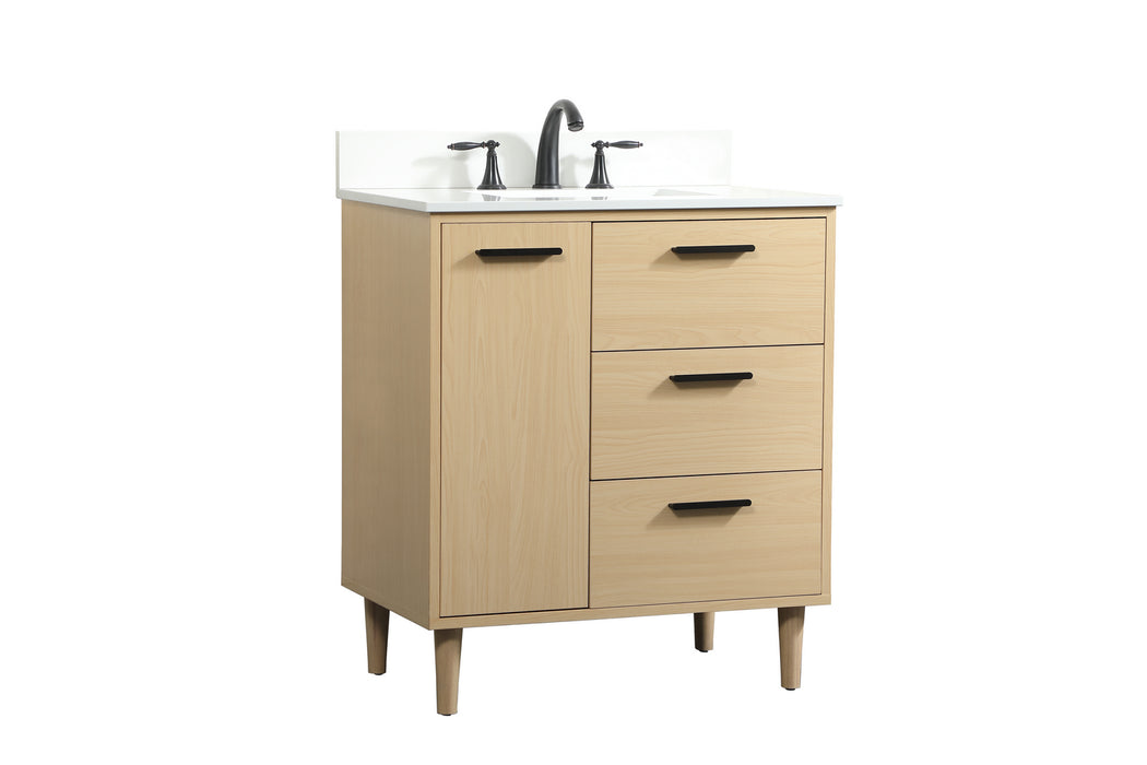 Elegant Lighting VF47030MMP-BS Vanity Sink Set, Maple