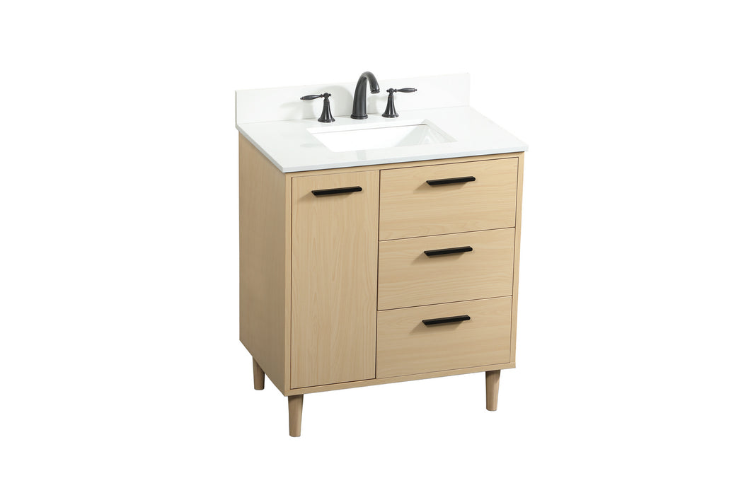 Elegant Lighting VF47030MMP-BS Vanity Sink Set, Maple