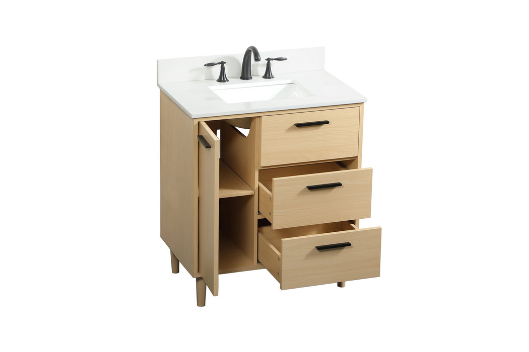 Elegant Lighting VF47030MMP-BS Vanity Sink Set, Maple