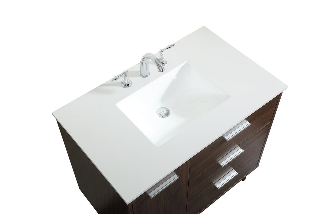 Elegant Lighting VF47036MWT Vanity Sink Set, Walnut