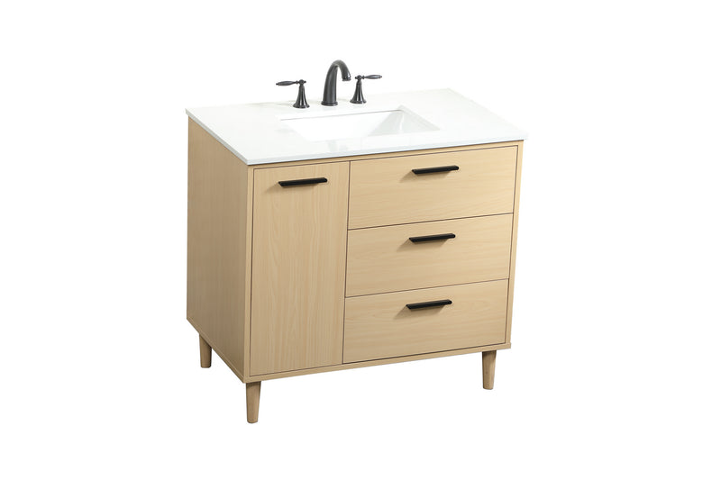 Elegant Lighting VF47036MMP Vanity Sink Set, Maple