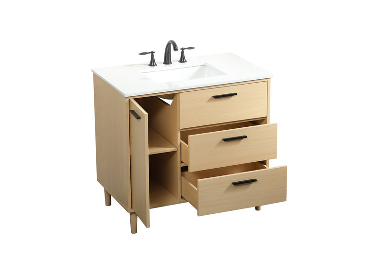 Elegant Lighting VF47036MMP Vanity Sink Set, Maple