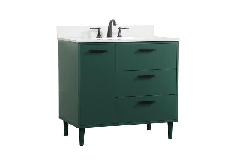 Elegant Lighting VF47036MGN-BS Vanity Sink Set, Green