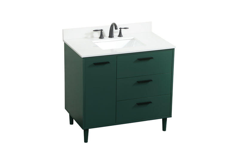 Elegant Lighting VF47036MGN-BS Vanity Sink Set, Green