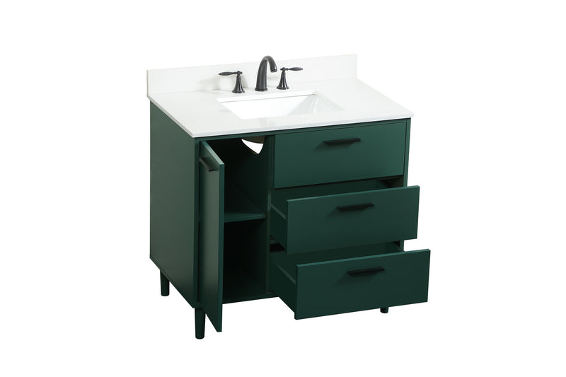 Elegant Lighting VF47036MGN-BS Vanity Sink Set, Green