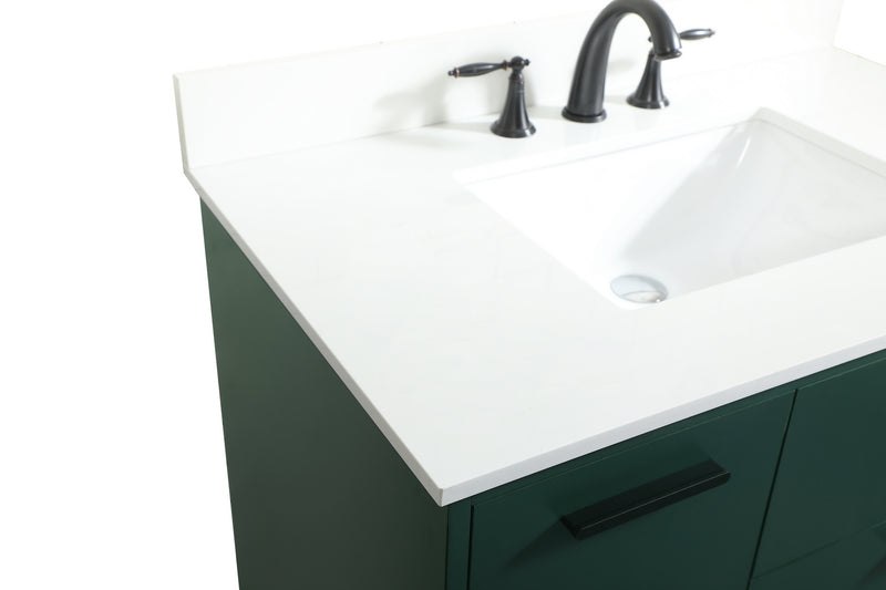 Elegant Lighting VF47036MGN-BS Vanity Sink Set, Green