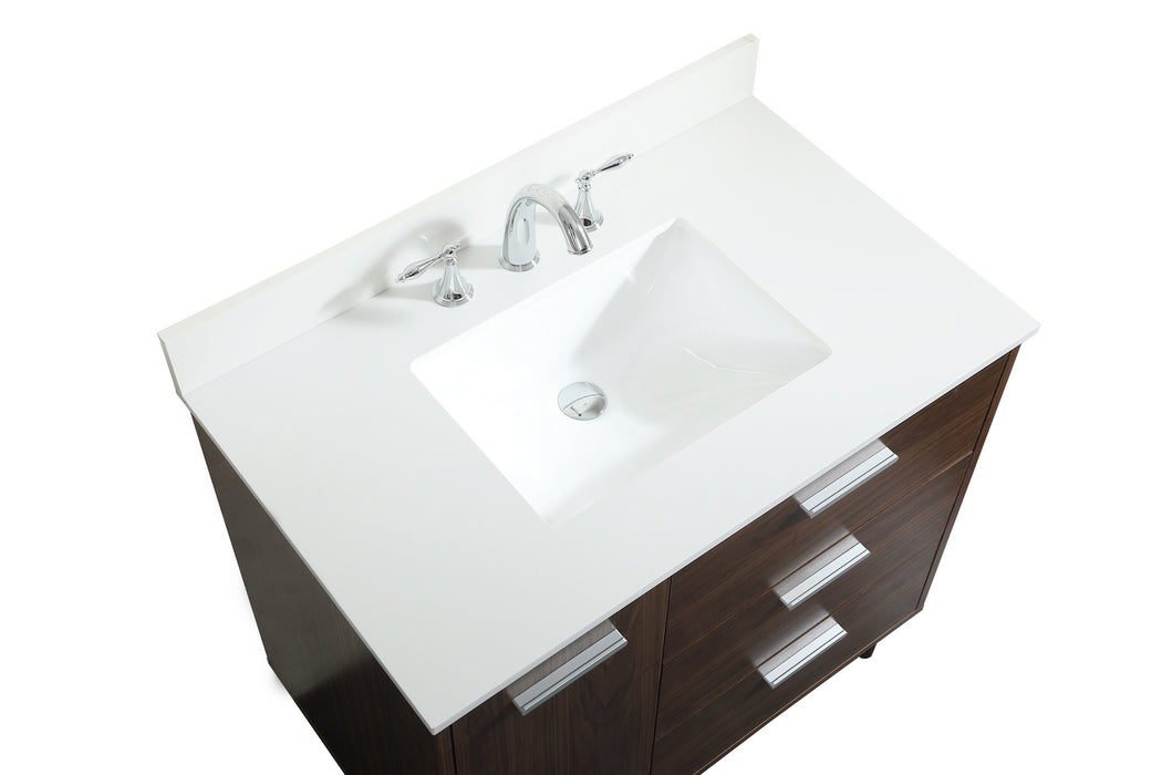 Elegant Lighting VF47036MWT-BS Vanity Sink Set, Walnut
