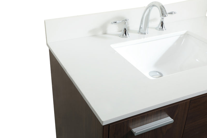 Elegant Lighting VF47036MWT-BS Vanity Sink Set, Walnut