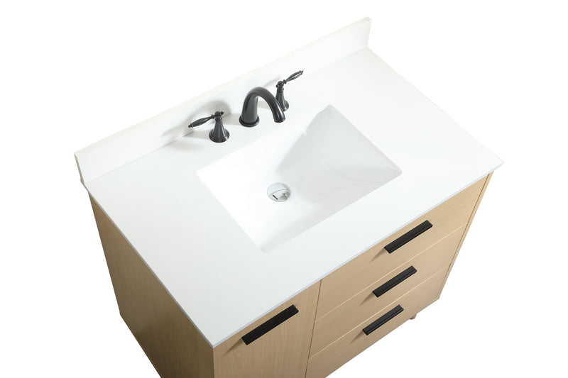 Elegant Lighting VF47036MMP-BS Vanity Sink Set, Maple
