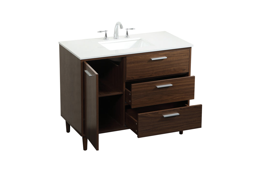 Elegant Lighting VF47042MWT Vanity Sink Set, Walnut