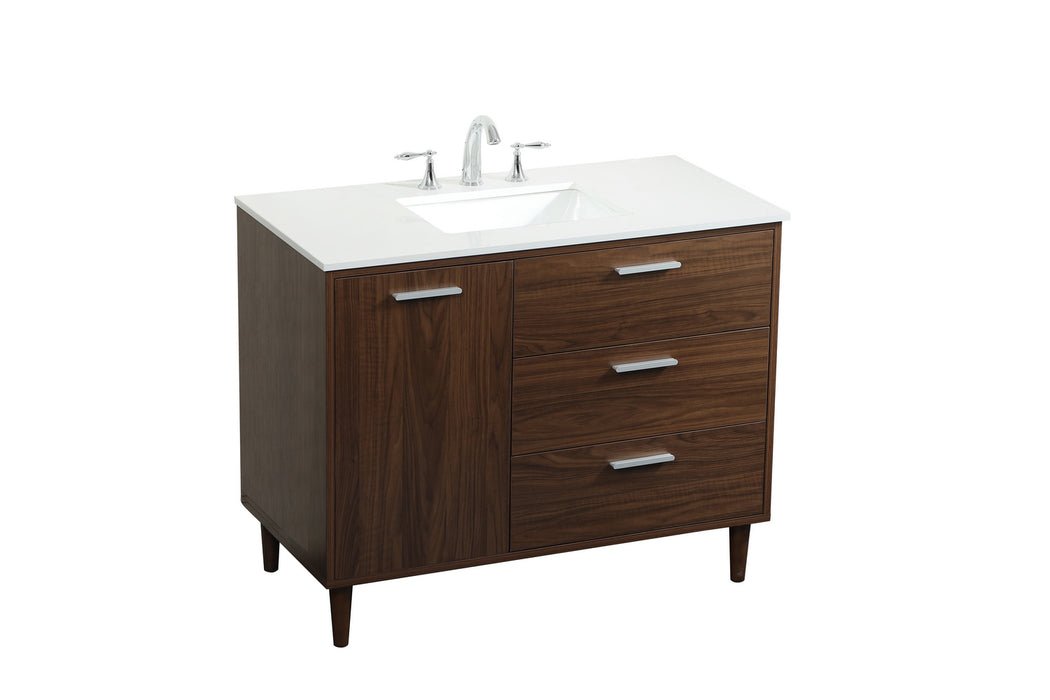 Elegant Lighting VF47042MWT Vanity Sink Set, Walnut