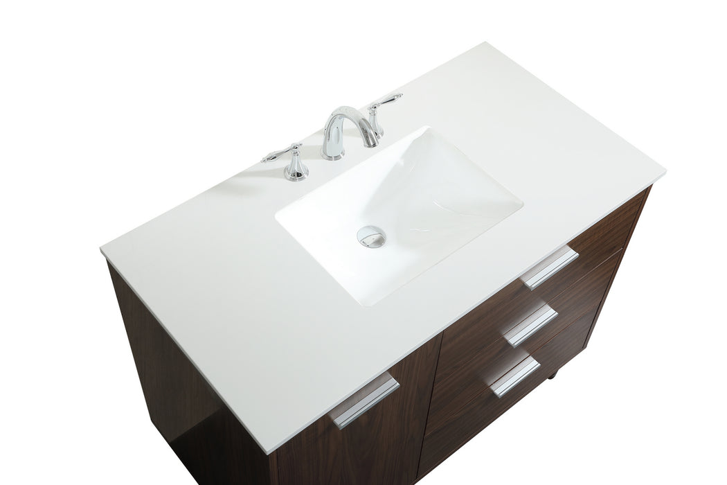 Elegant Lighting VF47042MWT Vanity Sink Set, Walnut