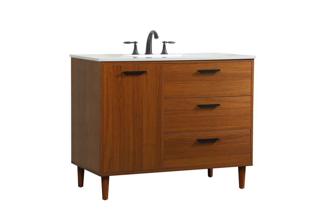 Elegant Lighting VF47042MTK Vanity Sink Set, Teak