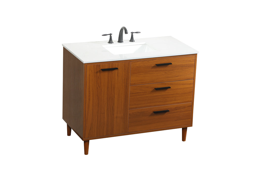 Elegant Lighting VF47042MTK Vanity Sink Set, Teak