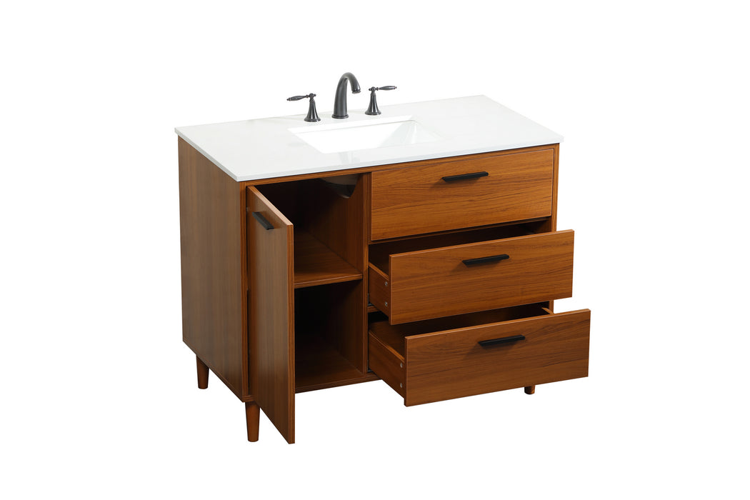 Elegant Lighting VF47042MTK Vanity Sink Set, Teak