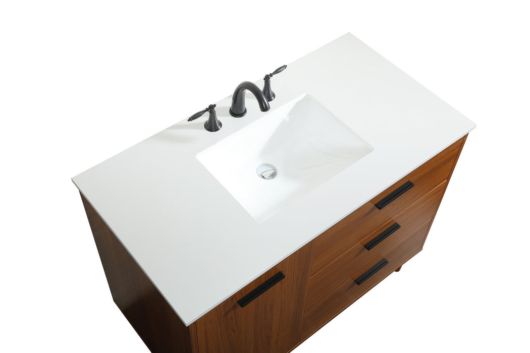 Elegant Lighting VF47042MTK Vanity Sink Set, Teak