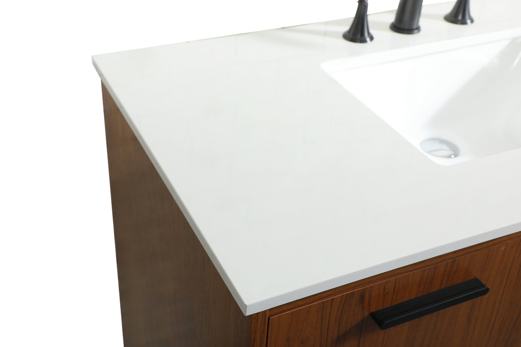 Elegant Lighting VF47042MTK Vanity Sink Set, Teak